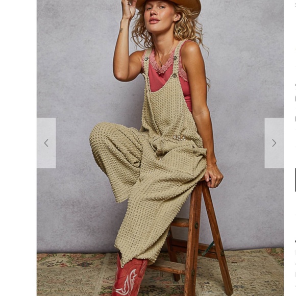 POL “ Amanda ” POL Textured Twill Overall Jumpsuit Romper One Piece 90 - Picture 6 of 6